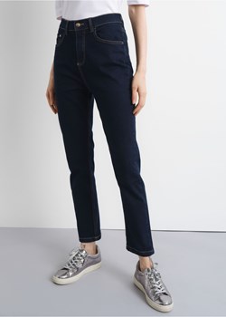 Granatowe spodnie damskie ze sklepu OCHNIK w kategorii Spodnie damskie - zdjęcie 172553988