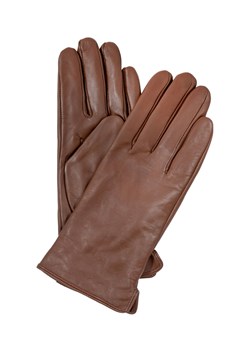 Skórzane brązowe rękawiczki damskie ze sklepu OCHNIK w kategorii Rękawiczki damskie - zdjęcie 172554107