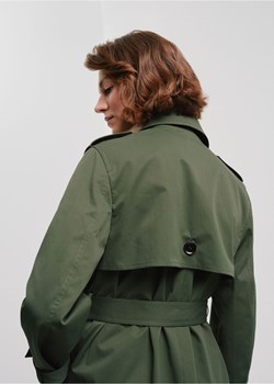 Zielony płaszcz damski z paskiem ze sklepu OCHNIK w kategorii Płaszcze damskie - zdjęcie 172554166