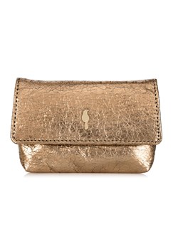 Mały złoty skórzany portfel z łańcuszkiem ze sklepu OCHNIK w kategorii Portfele damskie - zdjęcie 172554926