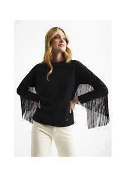 Czarna bluza damska z frędzlami ze sklepu OCHNIK w kategorii Bluzy damskie - zdjęcie 172555078