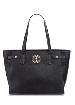 Czarna torebka damska z logo ze sklepu OCHNIK w kategorii Torby Shopper bag - zdjęcie 172555217