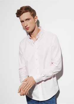 Różowa koszula męska slim ze sklepu OCHNIK w kategorii Koszule męskie - zdjęcie 172555297