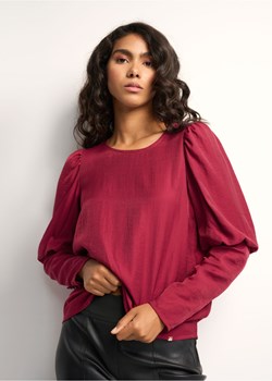 Bordowa bluzka damska z bufkami ze sklepu OCHNIK w kategorii Bluzki damskie - zdjęcie 172555395