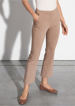 Beżowe spodnie damskie ze sklepu OCHNIK w kategorii Spodnie damskie - zdjęcie 172555776