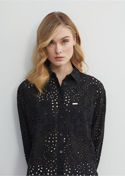 Czarna ażurowa koszula damska ze sklepu OCHNIK w kategorii Koszule damskie - zdjęcie 172555958