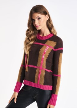 Sweter damski z ozdobnymi tasiemkami ze sklepu OCHNIK w kategorii Swetry damskie - zdjęcie 172556396