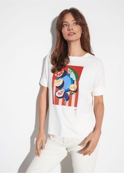 Biały T-shirt damski z printem ze sklepu OCHNIK w kategorii Bluzki damskie - zdjęcie 172556498