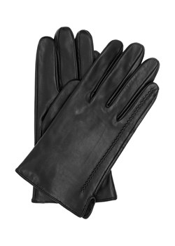 Czarne skórzane rękawiczki męskie ze sklepu OCHNIK w kategorii Rękawiczki męskie - zdjęcie 172557197