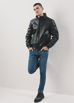 Czarna skórzana kurtka męska ze stójką ze sklepu OCHNIK w kategorii Kurtki męskie - zdjęcie 172557916