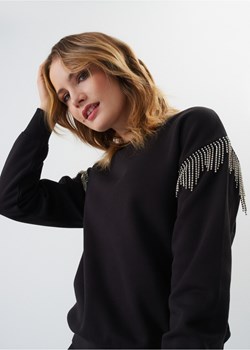 Czarna bluza damska z cyrkoniami ze sklepu OCHNIK w kategorii Bluzy damskie - zdjęcie 172558048