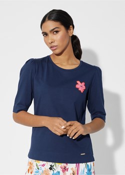 Granatowa bluzka damska z bufkami ze sklepu OCHNIK w kategorii Bluzki damskie - zdjęcie 172558067