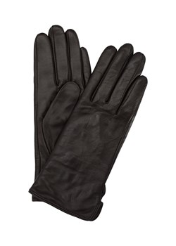 Skórzane ciemnobrązowe rękawiczki damskie ze sklepu OCHNIK w kategorii Rękawiczki damskie - zdjęcie 172558429