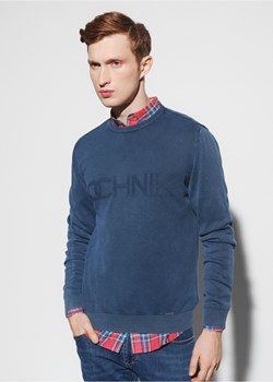Granatowy sweter męski z logo ze sklepu OCHNIK w kategorii Swetry męskie - zdjęcie 172558457