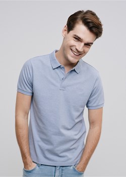 Błękitna koszulka polo męska ze sklepu OCHNIK w kategorii T-shirty męskie - zdjęcie 172559509