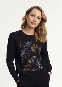 Czarna bluza damska z printem ze sklepu OCHNIK w kategorii Bluzy damskie - zdjęcie 172559698