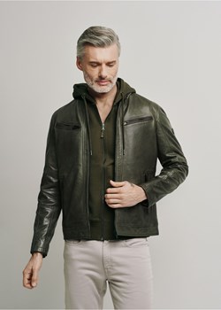 Oliwkowa skórzana kurtka męska ze sklepu OCHNIK w kategorii Kurtki męskie - zdjęcie 172560038