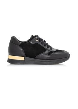 Czarne skórzane sneakersy damskie ze sklepu OCHNIK w kategorii Półbuty damskie - zdjęcie 172560148