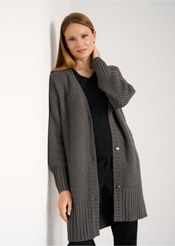 Szary długi kardigan damski ze sklepu OCHNIK w kategorii Swetry damskie - zdjęcie 172560159