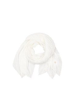 Biały szalik damski z marszczeniem ze sklepu OCHNIK w kategorii Szaliki i chusty damskie - zdjęcie 172560199