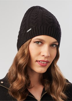 Czarna wełniana czapka damska ze sklepu OCHNIK w kategorii Czapki zimowe damskie - zdjęcie 172560278