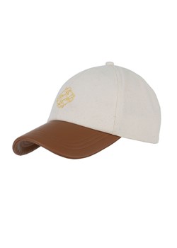 Beżowa czapka z daszkiem z monogramem ze sklepu OCHNIK w kategorii Czapki z daszkiem damskie - zdjęcie 172560475