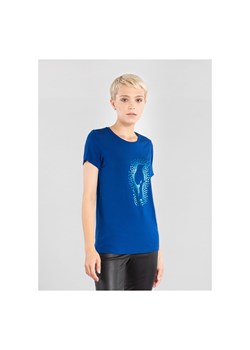 Niebieski T-shirt damski z wilgą ze sklepu OCHNIK w kategorii Bluzki damskie - zdjęcie 172560527