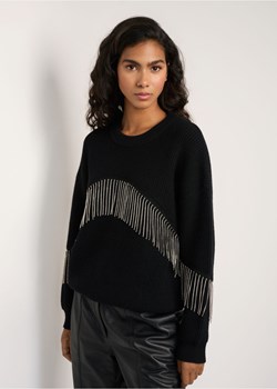 Czarny sweter damski z aplikacją ze sklepu OCHNIK w kategorii Swetry damskie - zdjęcie 172561168