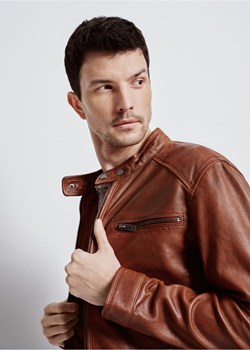 Brązowa skórzana kurtka męska ze sklepu OCHNIK w kategorii Kurtki męskie - zdjęcie 172561369