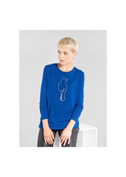 Niebieska bluzka damska ze srebrną wilgą ze sklepu OCHNIK w kategorii Bluzki damskie - zdjęcie 172561608