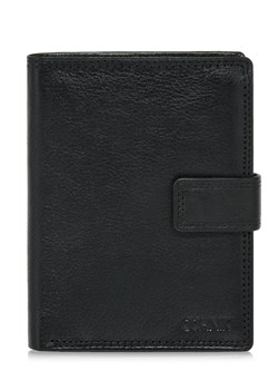 Skórzany zapinany czarny portfel męski ze sklepu OCHNIK w kategorii Portfele męskie - zdjęcie 172561819