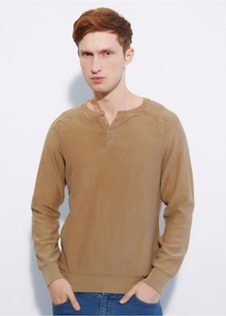 Brązowy sweter męski z guzikami ze sklepu OCHNIK w kategorii Swetry męskie - zdjęcie 172562165