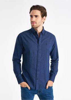 Granatowa koszula męska w kratkę ze sklepu OCHNIK w kategorii Koszule męskie - zdjęcie 172562376