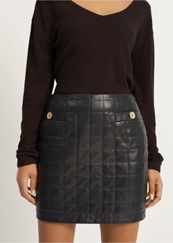 Czarna pikowana spódnica skórzana ze sklepu OCHNIK w kategorii Spódnice - zdjęcie 172563808