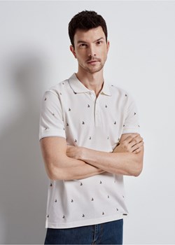 Białe polo ze wzorem w żaglówki męska ze sklepu OCHNIK w kategorii T-shirty męskie - zdjęcie 172564006