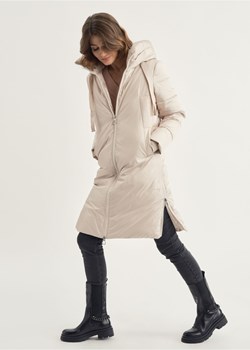 Beżowa kurtka zimowa damska z kapturem ze sklepu OCHNIK w kategorii Kurtki damskie - zdjęcie 172564439