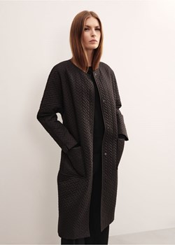 Czarny płaszcz damski oversize z paskiem ze sklepu OCHNIK w kategorii Płaszcze damskie - zdjęcie 172564686