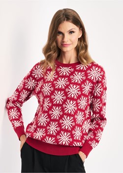 Czerwony sweter świąteczny damski ze sklepu OCHNIK w kategorii Swetry damskie - zdjęcie 172565345