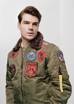 Oliwkowa kurtka męska TOP GUN ze sklepu OCHNIK w kategorii Kurtki męskie - zdjęcie 172565496