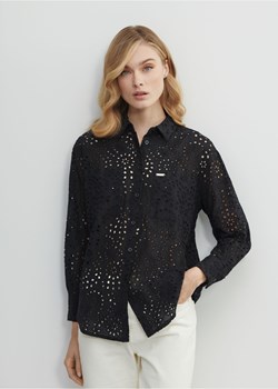 Czarna ażurowa koszula damska ze sklepu OCHNIK w kategorii Koszule damskie - zdjęcie 172565938