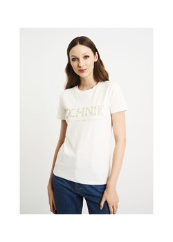 Mleczny T-shirt damski z logo OCHNIK ze sklepu OCHNIK w kategorii Bluzki damskie - zdjęcie 172566778