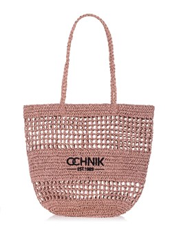 Słomkowa różowa torebka shopper damska ze sklepu OCHNIK w kategorii Torby Shopper bag - zdjęcie 172567306