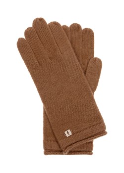 Kaszmirowe karmelowe rękawiczki damskie ze sklepu OCHNIK w kategorii Rękawiczki damskie - zdjęcie 172569276