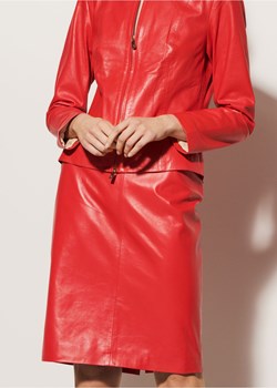 Czerwona spódnica ze skóry naturalnej ze sklepu OCHNIK w kategorii Spódnice - zdjęcie 172569436