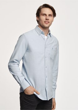 Błękitna koszula męska w drobną pepitkę ze sklepu OCHNIK w kategorii Koszule męskie - zdjęcie 172569617