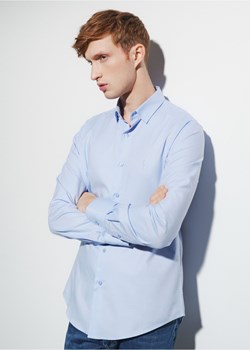 Niebieska koszula męska slim ze sklepu OCHNIK w kategorii Koszule męskie - zdjęcie 172569707