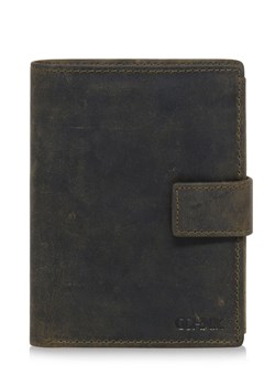 Khaki skórzany portfel męski ze sklepu OCHNIK w kategorii Portfele męskie - zdjęcie 172570026