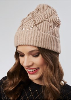 Beżowa czapka zimowa damska ze sklepu OCHNIK w kategorii Czapki zimowe damskie - zdjęcie 172570178