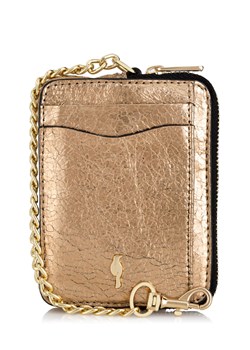 Mały złoty skórzany portfel damski ze sklepu OCHNIK w kategorii Portfele damskie - zdjęcie 172570247