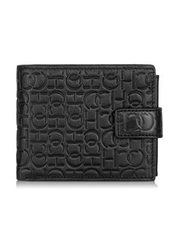 Skórzany czarny portfel męski z monogramem ze sklepu OCHNIK w kategorii Portfele męskie - zdjęcie 172570445
